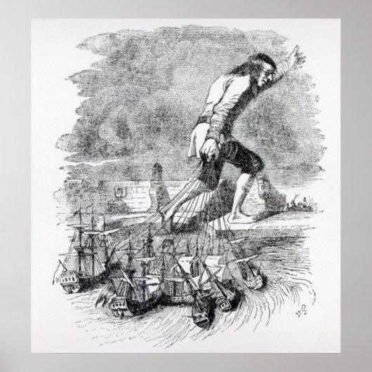 Poster Gulliver a volé la flotte blefuscudienne (Devant)