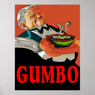 Poster Gumbo, serveur vintage