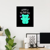 Poster Gummy A Big Bear Hug Funny Candy Pun Dark BG (Bureau à domicile)