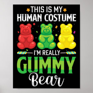 Poster Gummy Porte Mon Costume Humain Funny Candy Hallowe