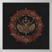 Poster Gungnir - Cuir noir et rouge et or (Devant)