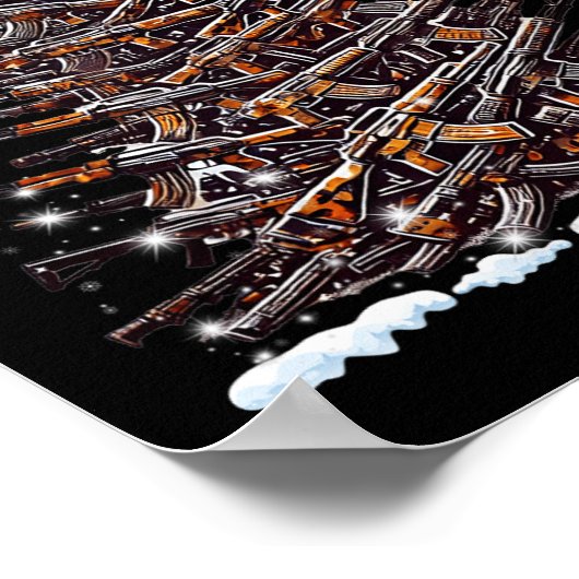 Poster Guns Christmas Tree Funny Men Xmas For Gun Lover (Coin)