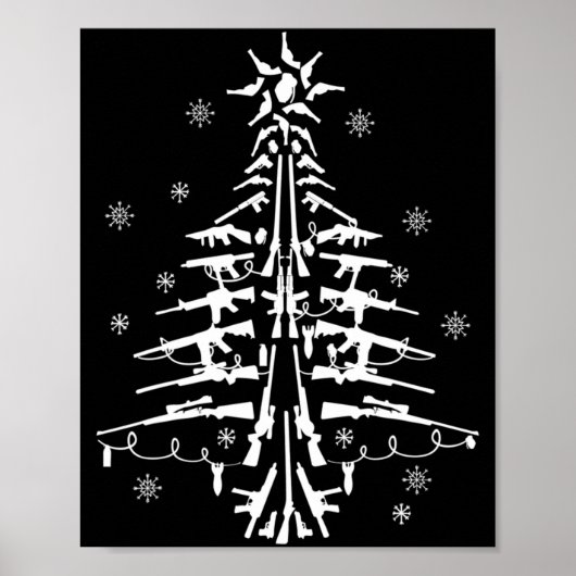 Poster Guns Christmas Tree Xmas For Men Military (Devant)