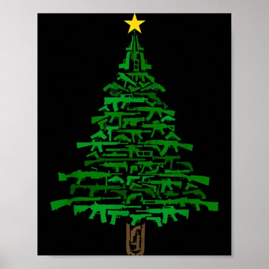 Poster Guns Christmas Tree - Xmas Gift For Guns Lover (Devant)