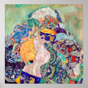 Poster Gustav Klimt - Bébé / Berceau