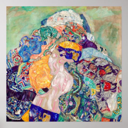 Poster Gustav Klimt - Bébé / Berceau (Devant)
