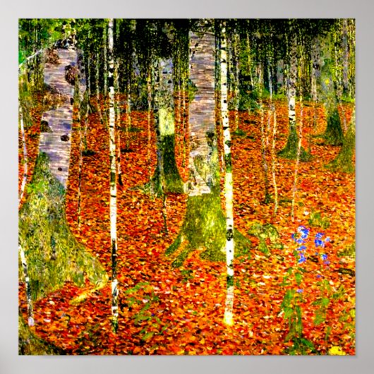 Poster Gustav Klimt Birch Trees (Devant)