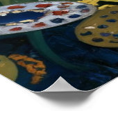 Poster Gustav Klimt Chat noir dans un jardin de fleurs, A (Coin)