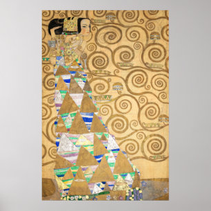 Poster Gustav Klimt - Expectation, Stoclet Frieze