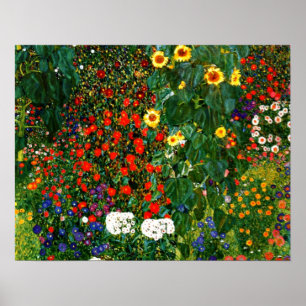 Poster Gustav Klimt - Farm Garden with Sunflowers
