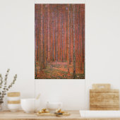 Poster Gustav Klimt Fir Forêt Tannenwald Arbres rouges (Cuisine)
