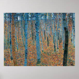 Poster Gustav Klimt forêt de hêtres bosquet