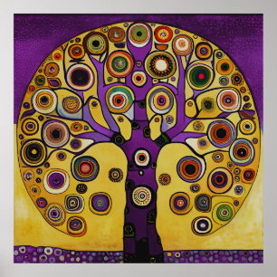 Poster Gustav Klimt Inspiré L'Affiche Arbre de Vie