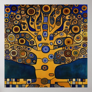 Poster Gustav Klimt Inspiré L'Affiche Arbre de Vie