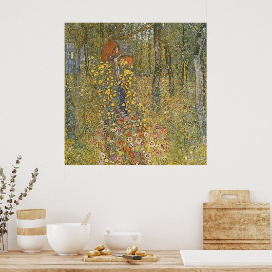 Poster Gustav Klimt - Jardin agricole avec Crucifix (Cuisine)