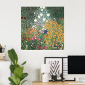 Poster Gustav Klimt - Jardin des fleurs (Bureau à domicile)