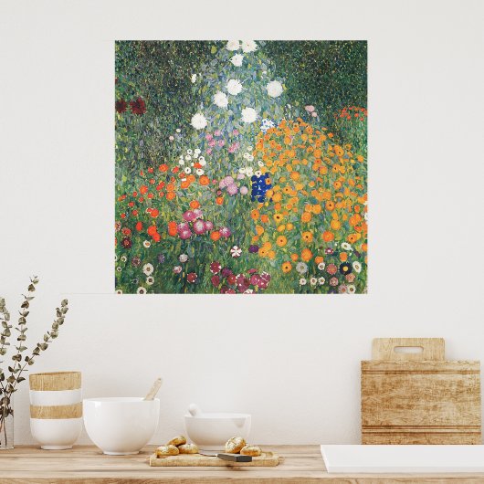 Poster Gustav Klimt - Jardin des fleurs (Cuisine)