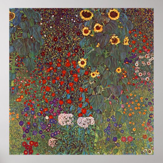 Poster Gustav Klimt ~ Jardin Fleur (Devant)