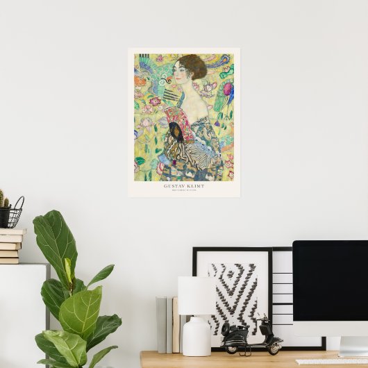 Poster Gustav Klimt Lady avec une exposition d'art (Bureau à domicile)