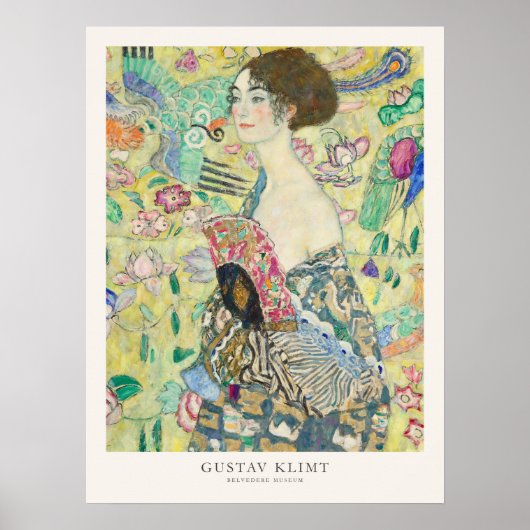 Poster Gustav Klimt Lady avec une exposition d'art (Devant)