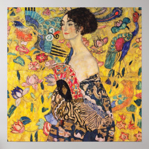 Poster Gustav Klimt - Lady with Fan