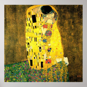 Poster Gustav Klimt - L'affiche du baiser