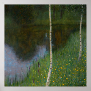 Poster Gustav Klimt - Lakeshore Avec Birch