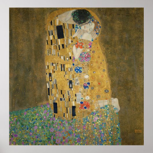 Poster Gustav Klimt - Le baiser (Devant)