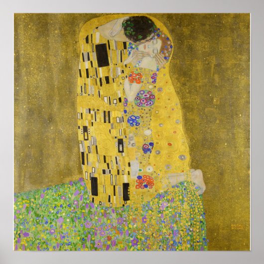 Poster Gustav Klimt - Le baiser (Devant)
