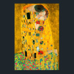 Poster Gustav Klimt Le Baiser<br><div class="desc">Poster représentant la peinture à l’huile de Gustav Klimt avec la feuille d’or The Kiss (1908). Un homme et une femme, aux couleurs dorées brillantes, embrassent et embrassent avec amour dans un champ de fleurs. Un grand cadeau pour les amateurs d'art Art Nouveau et autrichien.</div>