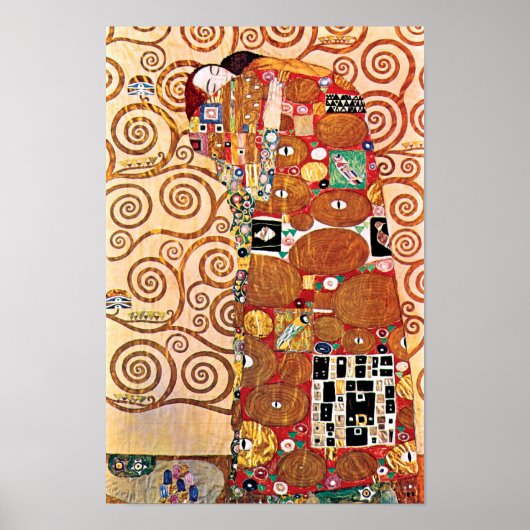 Poster Gustav Klimt - Le Baiser - Peinture d'art fin (Devant)