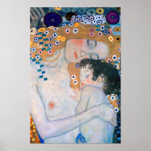 Poster Gustav Klimt - Mère et Enfant