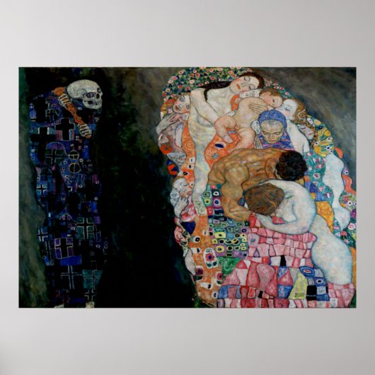 Poster Gustav Klimt - Mort et vie (Devant)