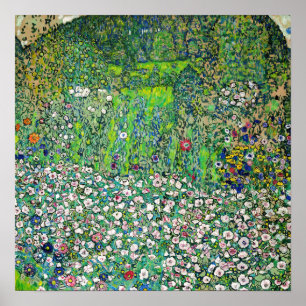 Poster Gustav Klimt - Paysage horticole et sommet de coll