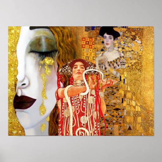 Poster Gustav Klimt, peintures Collage, Art combiné (Devant)