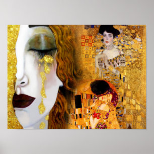 Poster Gustav Klimt, peintures Collage, Art combiné