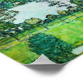 Poster Gustav Klimt - Pente de montagne à Unterach (Coin)