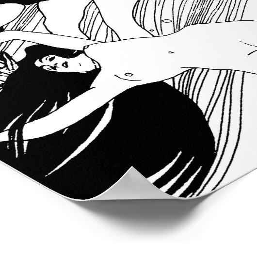 Poster Gustav Klimt - Poisson Sang Surreal Art Japonais (Coin)