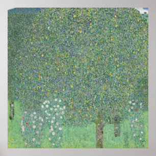 Poster Gustav Klimt - Rosiers sous les arbres