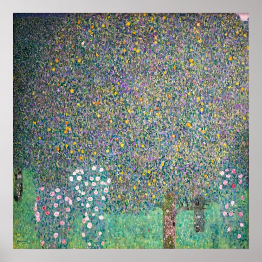 Poster Gustav Klimt - Rosiers sous les arbres (Devant)