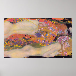 Poster Gustav Klimt - Serpents d'eau II