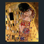 Poster Gustav Klimt : The Kiss<br><div class="desc">Une belle affiche classique représentant un couple romantique partageant un baiser,  peinte par le peintre symboliste autrichien Gustav Klimt.</div>