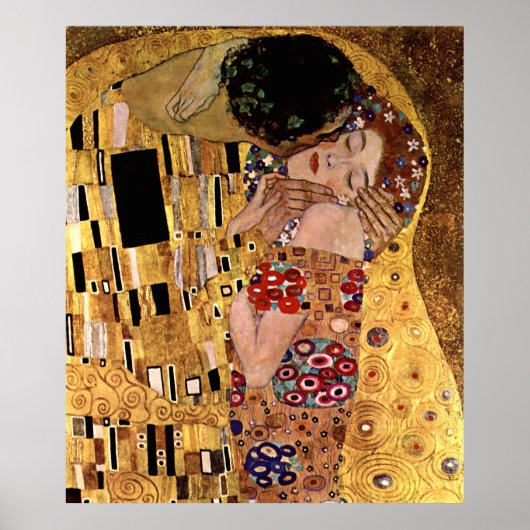 Poster Gustav Klimt : The Kiss (Devant)