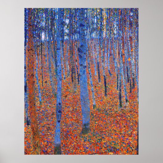 Poster Gustav Klimt's Beech Grove I famous painting  (Devant)