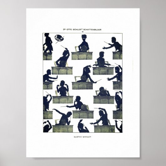 Poster Gustav Mahler Silhouette by Otto Böhler (Devant)