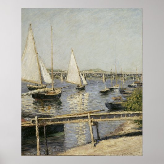 Poster Gustave Caillebotte - Bateaux à voile à Argenteuil (Devant)
