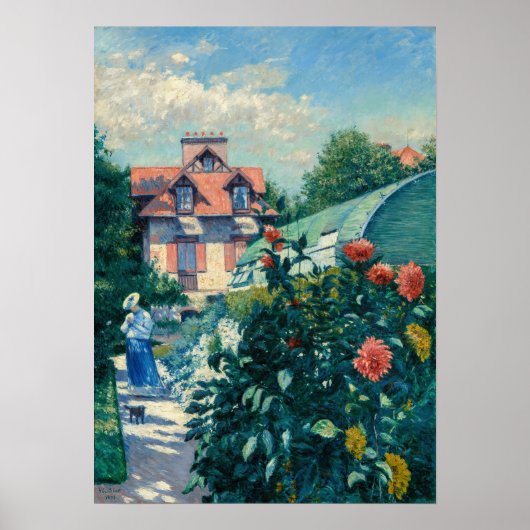 Poster Gustave Caillebotte - Dahlias, Jardin (Devant)