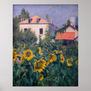 Poster Gustave Caillebotte - Fleurs de soleil, Jardin