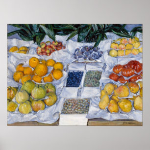 Poster Gustave Caillebotte - Fruits présentés sur un socl