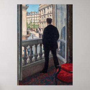 Poster Gustave Caillebotte - Homme à la fenêtre
